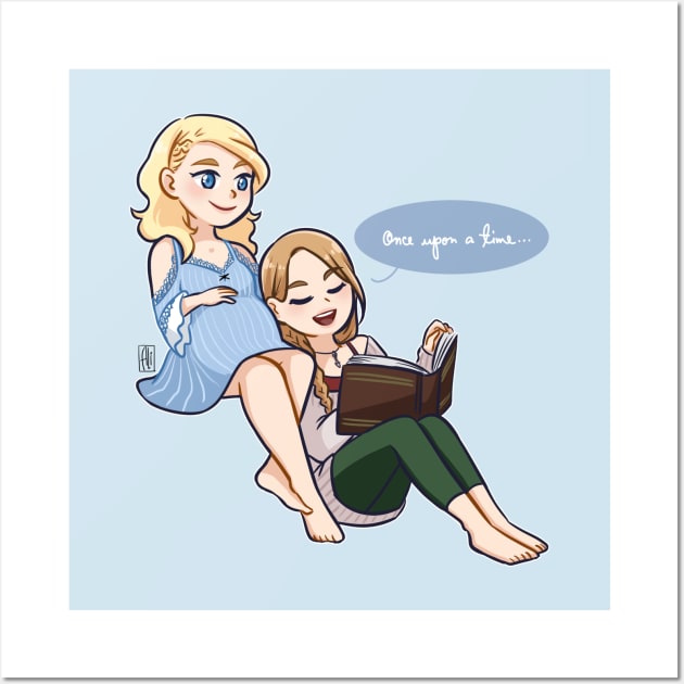 Bedtime Story: Alice & Robin Wall Art by artsy_alice